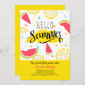 Hallo Sommer in Gelben Einladung (Vorne/Hinten)