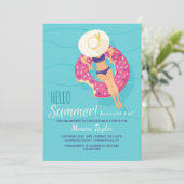 Hallo Sommer Junggeselinnen-Abschied Einladungen (Stehend Vorderseite)