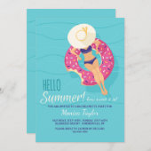 Hallo Sommer Junggeselinnen-Abschied Einladungen (Vorne/Hinten)