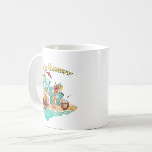 Hallo Sommer Kaffeetasse (Vorderseite Links)