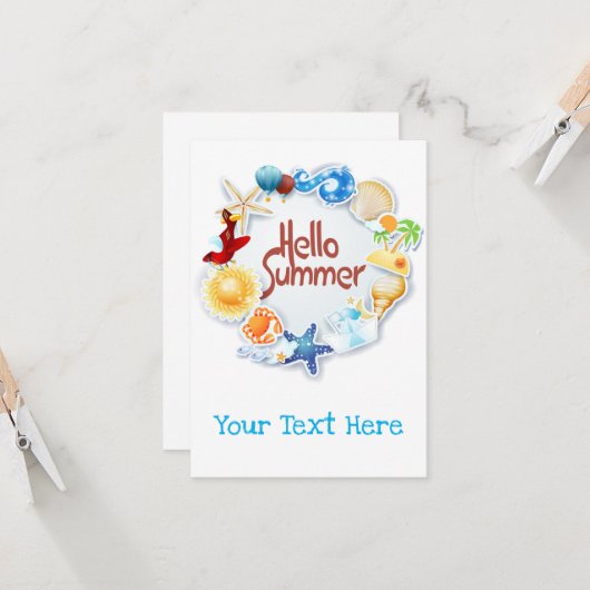 Hallo Sommer! Karte (Vorderseite/Rückseite Beispiel)