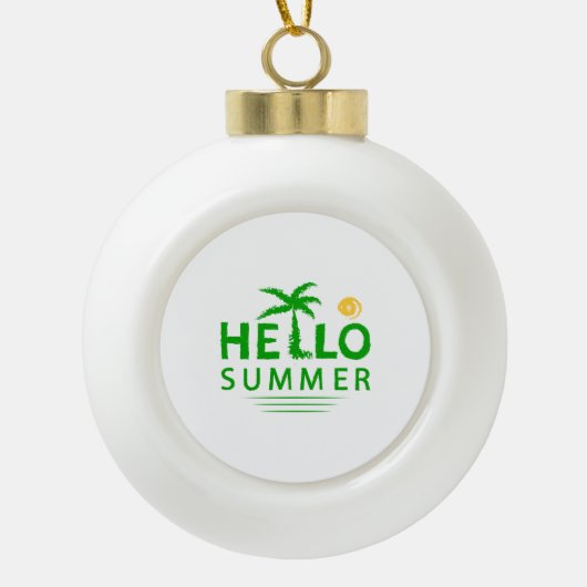 Hallo Sommer Keramik Kugel-Ornament (Vorderseite)