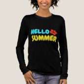 Hallo Sommer Langarmshirt Tri-Blend Shirt (Vorderseite)