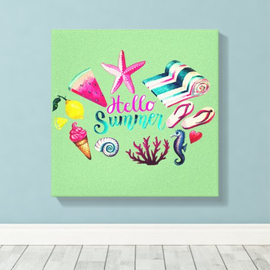 Hallo Sommer Leinwanddruck (Insitu (Holzboden))