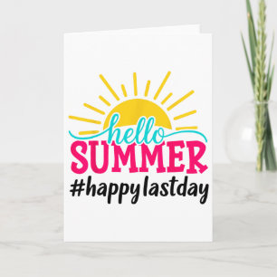 Hallo Sommer letzter Schultag Lehrer Schüler Karte