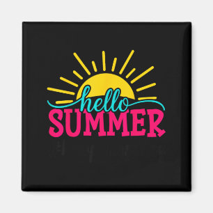 Hallo Sommer Letzter Schultag Lehrer Schüler Magnet