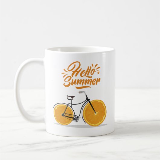 Hallo Sommer, lustiger Retrobike-T - Shirt Throw P Kaffeetasse (Links)