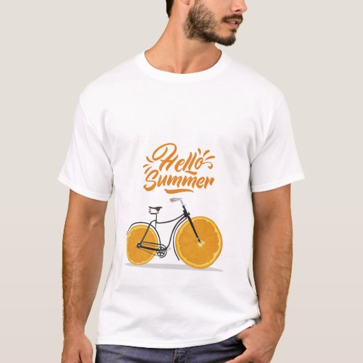Hallo Sommer, lustiges Retrobike T-Shirt (Vorderseite)