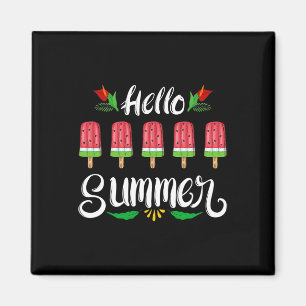 Hallo Sommer Lustiges Wassermelone-Design Eiscreme Magnet
