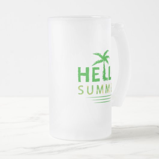 Hallo Sommer Mattglas Bierglas (VorderseiteRechts)