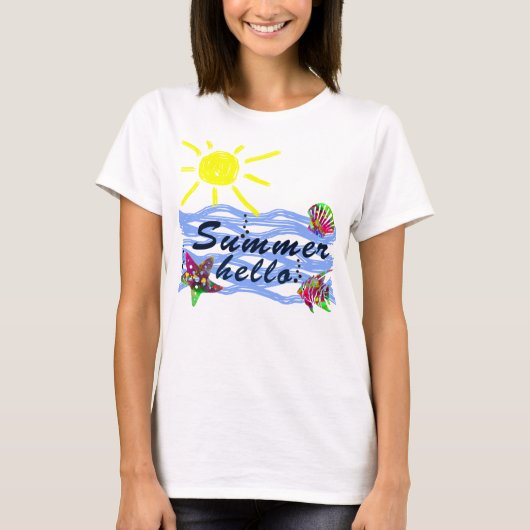 Hallo Sommer Meer und Sonne T-Shirt (Vorderseite)