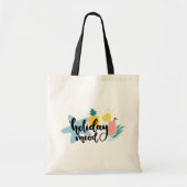 Hallo Sommer mit Flamingo Tropical Tote Tasche (Vorne)