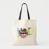 Hallo Sommer mit Flamingo Tropical Tote Tasche (Vorne)