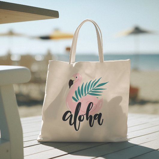 Hallo Sommer mit Flamingo Tropical Tote Tasche