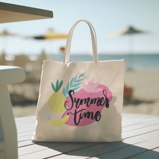 Hallo Sommer mit Flamingo Tropical Tote Tasche