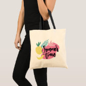 Hallo Sommer mit Flamingo Tropical Tote Tasche (Vorderseite (Produkt))
