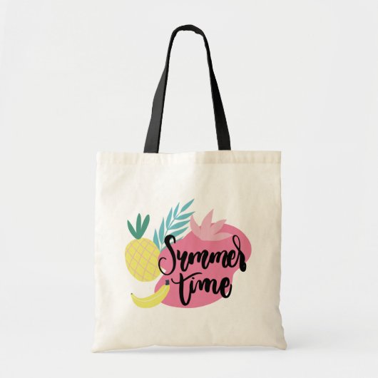 Hallo Sommer mit Flamingo Tropical Tote Tasche (Vorne)