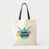 Hallo Sommer mit Flamingo Tropical Tote Tasche (Vorne)