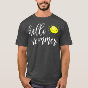 Hallo Sommer mit glücklicher Sonne für Sommerurlau T-Shirt