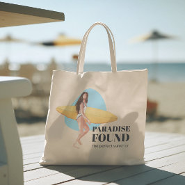 Hallo Sommer mit Typografie Tropical Tote Bag Tragetasche