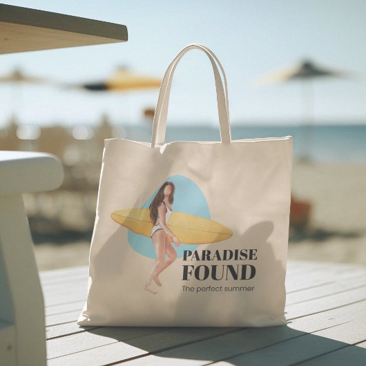 Hallo Sommer mit Typografie Tropical Tote Bag Tragetasche