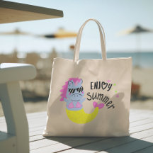 Hallo Sommer mit Typografie Tropical Tote Bag