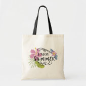 Hallo Sommer mit Typografie Tropical Tote Bag Tragetasche (Vorne)