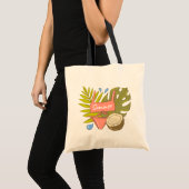 Hallo Sommer mit Typografie Tropical Tote Bag Tragetasche (Vorderseite (Produkt))