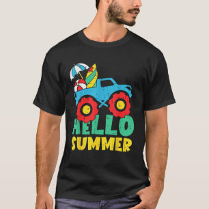 Hallo Sommer Monster Truck Beach Urlaub Kinder Jun T-Shirt