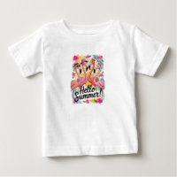 Hallo Sommer Niedlich Flamingo Beach Urlaub Tropic