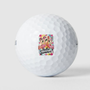 Hallo Sommer Niedlich Flamingo Beach Urlaub Tropic Golfball