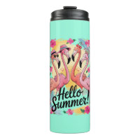 Hallo Sommer Niedlich Flamingo Beach Urlaub Tropic