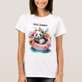 Hallo Sommer Niedlich Panda Chilling in einer Inne T-Shirt