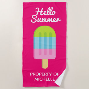 Hallo Sommer niedlich Popsirueis Gewürzcreme Pink- Strandtuch