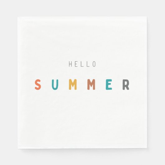 Hallo Sommer Papier Napkin modern Serviette (Vorderseite)