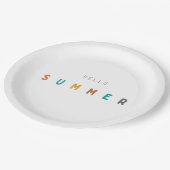Hallo Sommer Papier Teller modern (Schrägansicht)
