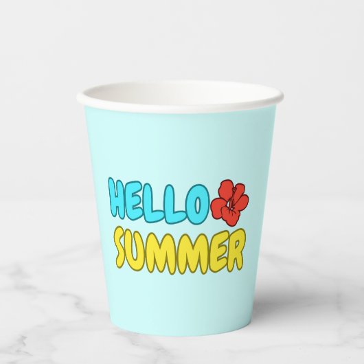 Hallo Sommer-Papierbecher Pappbecher (Vorderseite)