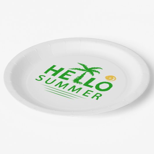Hallo Sommer Pappteller (Schrägansicht)