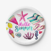 Hallo Sommer Pappteller (Vorderseite)