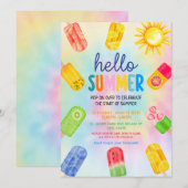 Hallo Sommer-Party Einladung (Vorne/Hinten)