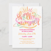 Hallo Sommer Party, Letzter Schultag, Pool-Party Einladung (Vorderseite)