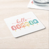 Hallo Sommer Pastel Popsicles Rechteckiger Pappuntersetzer (angewinkelt)