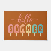 Hallo Sommer Pastel Rainbow Popsicles Cooler Fußmatte (Vorderseite)