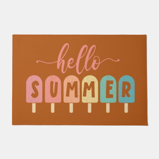 Hallo Sommer Pastel Rainbow Popsicles Cooler Fußmatte (Vorderseite)