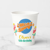 Hallo Sommer! Pool-Party Einladung Pappbecher (Vorderseite)