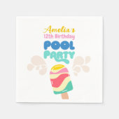 Hallo Sommer! Pool-Party Einladung Serviette (Vorderseite)