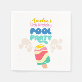 Hallo Sommer! Pool-Party Einladung Serviette