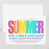 Hallo Sommer Poolparty Einladung (Vorne/Hinten)