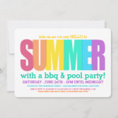 Hallo Sommer Poolparty Einladung (Vorderseite)