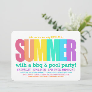 Hallo Sommer Poolparty Einladung